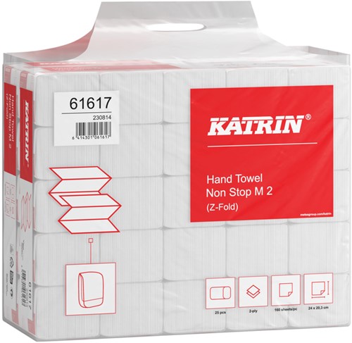 Handdoek Katrin 2laags 203x240mm 25x160 vel wit 25 Stuk-2
