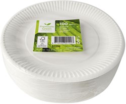 Bord IEZZY D 230mm karton wit 100 Stuk