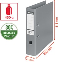 Ordner Esselte No.1 72mm PP 30% gerecycled folie Multipack blauw 5 stuks-10