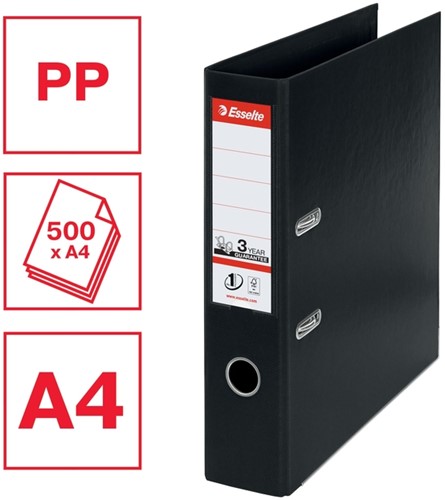 Ordner Esselte No.1 72mm PP 30% gerecycled folie Multipack zwart 5 stuks-1