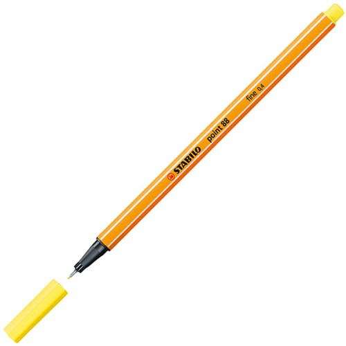 Fineliner STABILO point 88/24 F citroengeel 1 Stuk