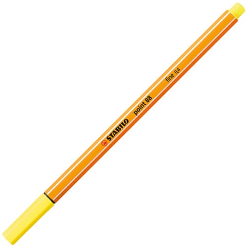 Fineliner STABILO point 88/24 F citroengeel 1 Stuk-2