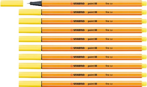 Fineliner STABILO point 88/24 F citroengeel 1 Stuk-1