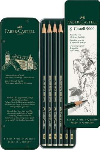 Potlood Faber-Castell 9000 6 hardheden 6 Stuk-2
