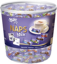 Chocolade Milka Naps Mixbox (ca 207st) silo 1kg 207 Stuk