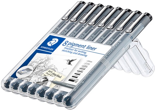 Fineliner Staedtler pigment 308 8 st ass 8 Stuk-2