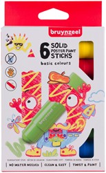 Plakkaatverf sticks Bruynzeel Basic 6 kleuren 6 Stuk