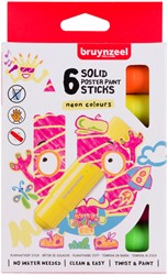 Verfstiften Bruynzeel Kids set 6 neonkleuren 6 Stuk