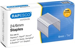 Nieten Rapesco 24 6mm 5000st zilver 5000 Stuk