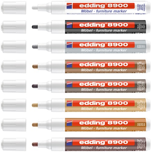 Viltstift edding 8900 meubel rond 1.5-2mm spierwit 1 Stuk-2