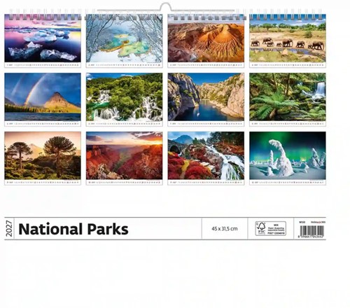 Kalender 2027 31.5x45cm Nationale parken 1 Stuk-2
