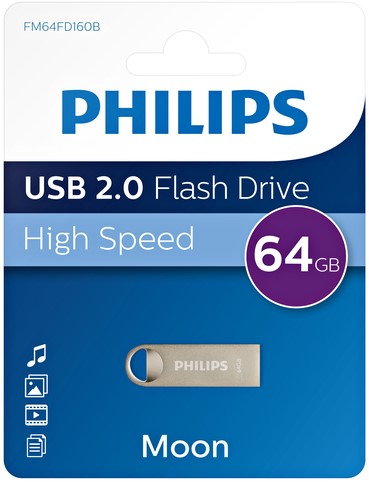 USB-stick 2.0 Philips Moon Vintage Silver 64GB 1 Stuk-3