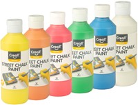 Stoepkrijtverf Creall Chalk Paint 6 kleuren 250ml 6 Fles