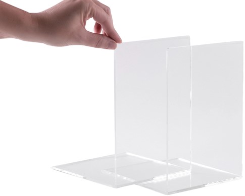 Boekensteun MAUL 12x12x17cm acryl glashelder 2 Stuk-3