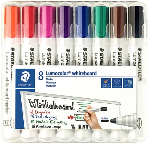 Whiteboardmarker Staedtler Lumo 351 8st ass 8 Stuk