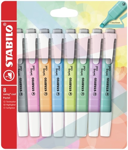 Markeerstift STABILO Swing cool 275/8 pastel ass 8 Stuk