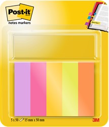 Markeerstrook Post-it 670-5-TFEN 15x50mm Energetic 5 Stuk