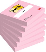 Memoblok Post-it 654 76x76mm roze 6 Stuk