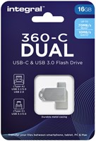 USB-stick Integral 3.0 USB-360-C Dual 16GB 1 Stuk-3