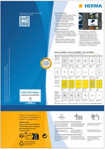 Etiket HERMA 9541 A4 210x148mm weervast folie wt 40 Vel-3