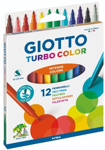 Viltstift Giotto Turbo Color 12 kleuren 12 Stuk