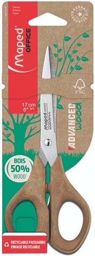 Schaar Maped Office Advanced Wood 17cm bruin 1 Stuk