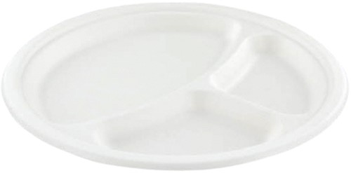 Bord IEZZY Ø260mm 3v suikerriet wit 50st 50 Stuk