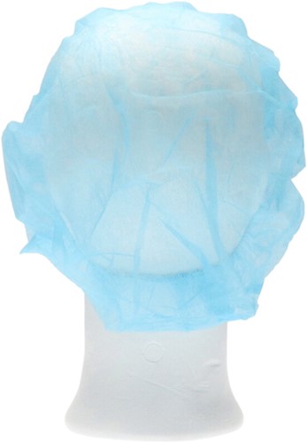 Haarnet CMT bouffant non-woven M 50cm PP blauw 100 Stuk-2