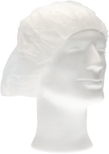 Haarnet CMT bouffant non-woven L 53cm PP wit 100 Stuk-2