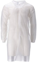 Bezoekersjas CMT M non-woven drukknopen 104cm wt 100 Stuk