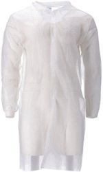 Bezoekersjas CMT L non-woven drukknopen 104cm wt 100 Stuk
