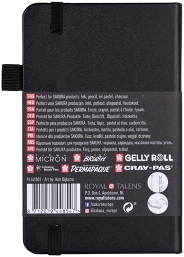 Schetsboek Sakura 80 zwarte vellen 90x140mm zwart 1 Stuk-2