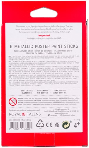 Verfstiften Bruynzeel Kids set 6 metallickleuren 6 Stuk-2