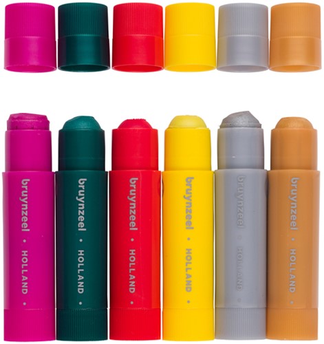 Verfstiften Bruynzeel Kids set à 6 metallickleuren-1
