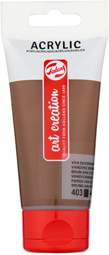 Acrylverf TAC 403 van dijckbruin tube 75ml 75 Milliliter