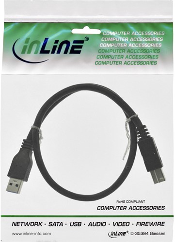 Kabel inLine USB 3.0 A-B 1.5m zwart 1 Stuk-2