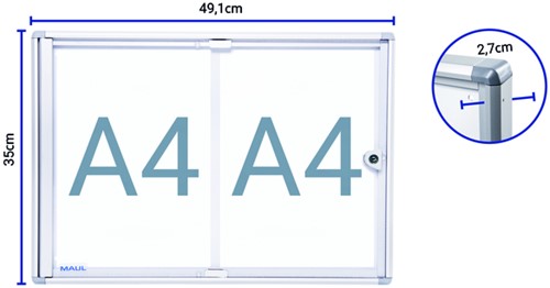 Binnenvitrine wand MAULextraslim 2xA4 slot 1 Stuk-3