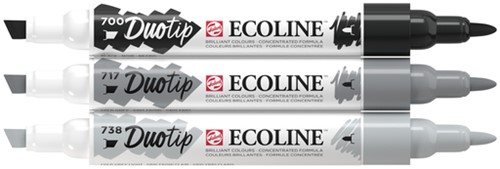 Duotip Talens Ecoline set à 3 stuks zwart en grijs-2