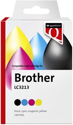 Inktcartridge Quantore Brother Lc3213 zwart+3kleur 4 Stuk