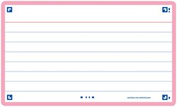 Flashcard Oxf 2.0 75x125mm 80vel 250gr lijn roze 80 Vel