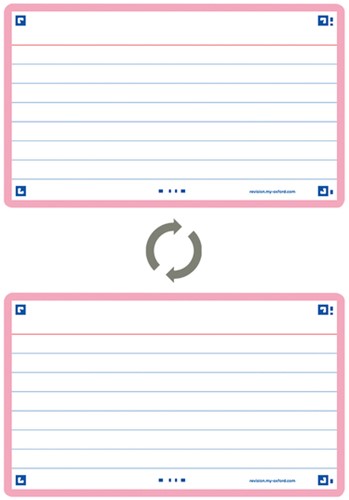 Flashcard Oxf 2.0 75x125mm 80vel 250gr lijn roze 80 Vel-3