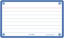Flashcard Oxf 2.0 75x125mm 80vel 250gr lijn blauw 80 Vel