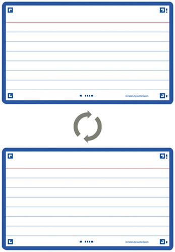 Flashcard Oxf 2.0 75x125mm 80vel 250gr lijn blauw 80 Vel-3