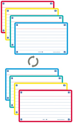 Flashcard Oxf 2.0 75x125mm 80vel 250gr lijn ass 80 Vel-3