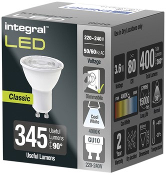 Ledlamp Integral GU10 4000K koel wit 3.6W 400lumen 1 Stuk-2
