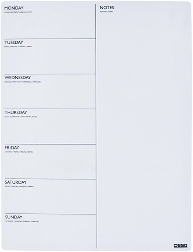 Magnetische planner week Desq 40x30cm magnetisch 1 Stuk