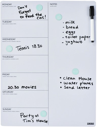 Magnetische planner week Desq 40x30cm magnetisch 1 Stuk-2