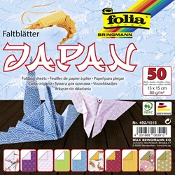 Vouwblaadjes Folia 80gr 15x15cm 50v 2z Japan ass 50 Vel