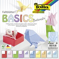 Vouwblaadjes Folia 80gr 20x20cm 50v 2z basics 50 Vel