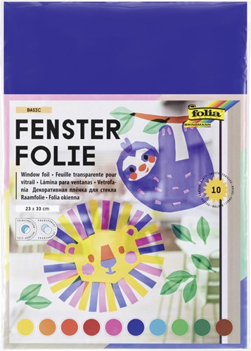 Raamfolie Folia 23x33cm 10 vel 10 kleuren 10 Vel